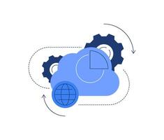 Cloud computing concept,cloud server,device data exchange and file synchronization concept vector