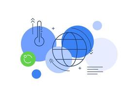Global warming, ecological problems,Climate change world. Earth globe with clouds vector