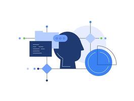 Artificial intelligence and data processing,Web banner, infographic element vector