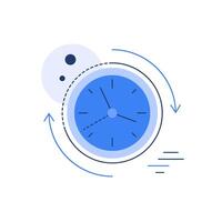 Time and clock,Working time. Schedule,Moving arrows,Time zone. Modern flat icon vector