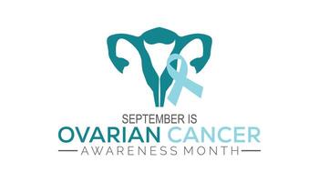 Ovarian Cancer Awareness Month is observed every year on September.Holiday concept background, placard, banner design template illustration background design. vector
