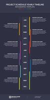 Project Schedule HistoryTimeline, Gantt Chart, Business Planning Infographic Template with 12 Months vector