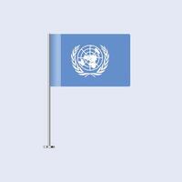 Isolated United Nations Table Flag on Pole, UN Flag Design for Print and Web vector