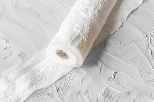 White paper towel on textured background photo