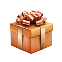 Generated Ai There is a gift box with a gold ribbon and bow png