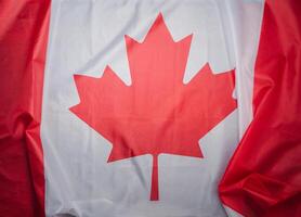 Full frame of the Canada flag. Top view. Flat lay. Space for text photo