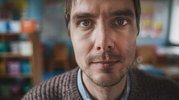 A close-up portrait of a young Austrian male teacher photo