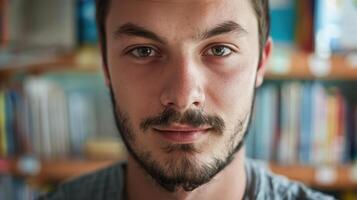 A close-up portrait of a young Austrian male teacher photo