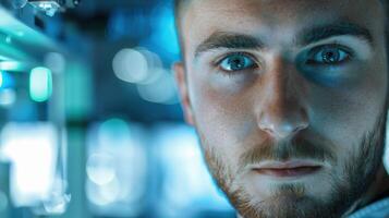 Close-up portrait of a young Polish male engineer photo