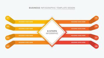 Modern Infographic Template Design with 8 Data Points vector