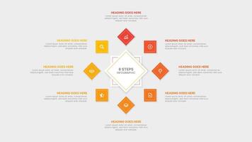 Modern Square Business Infographic Template Design with 8 Options vector