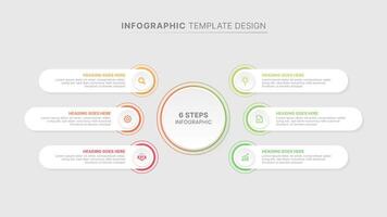 Modern Circle Infographic Design Template with Six Options vector