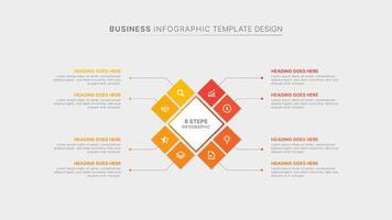 Modern Infographic Template Design with 8 Data Points vector