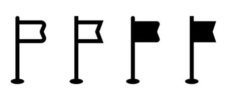 Minimalist Black Flag Icons with Pole Variations vector