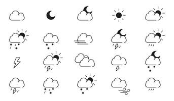 Weather Icons Collection Featuring Various Conditions vector