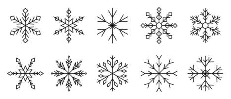 Collection of Intricate Snowflake Designs vector