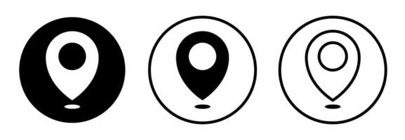 Circular Location Pin Icons in Various Styles vector