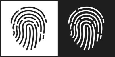 Fingerprint Icon in Black and White Variations vector