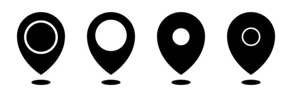 Set of Location Pin Icons with Variations vector