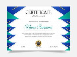 Triangle gradient modern certificate template. Suitable for Award, Diploma, Graduation, Business, and Education. vector