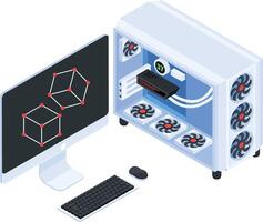 Isometric Gaming PC Setup vector