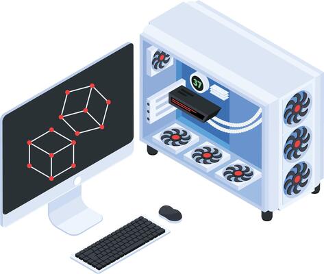 Isometric Gaming PC Setup
