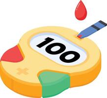 Isometric Blood Glucose Meter vector