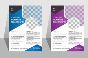 Business flyer design template , Leaflet presentation. A bundle of 2 templates of Red and Blue color a4 size flyer template vector