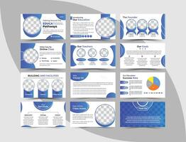 Education minimal and modern slides presentation template. School or Education Presentation Design. University Presentation Design. vector