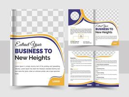 Bi Fold Corporate business brochure design template. Corporate Business Bi Fold Brochure Design Template. Business Try Fold Brochure Design, corporate abstract design in 6 page vector