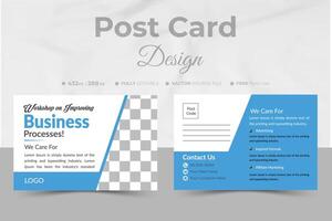 Creative Professional Corporate postcard design template . Corporate Business Postcard Template Design, Simple and Clean Modern Minimal Postcard Template, Business Postcard Layout. vector