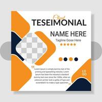 Customer feedback testimonial social media post web banner template. Post template for client reviews. Customer testimonials in the form of speech bubbles with space for photos, text and star rating vector