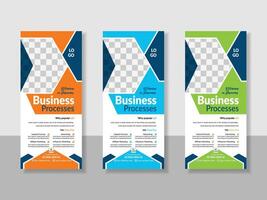 Corporate Professional Business DL Flyer Rack Card Template Design Layout for Office Event Company Multipurpose Use vector