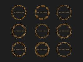 Set of botanical frame design elements vector