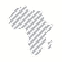 Stylized map of Africa from lines. Map of Africa in simple composed of lines. vector