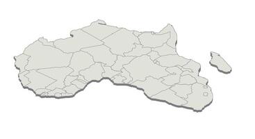 Isometric illustration of a map of Africa. Illustration of a continent in isometric style. vector