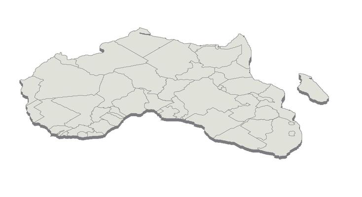 Isometric illustration of a map of Africa. Illustration of a continent in isometric style.