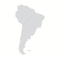 Stylized map of South America from lines. Map of South America in simple composed of lines. vector