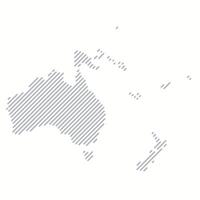 Stylized map of Oceania from lines. Map of Oceania in simple composed of lines. vector