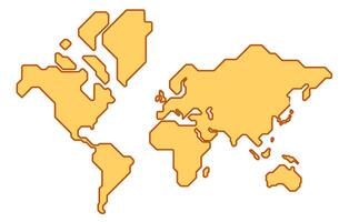 Simplified illustration of a world map. World map in a simple minimalistic form. vector