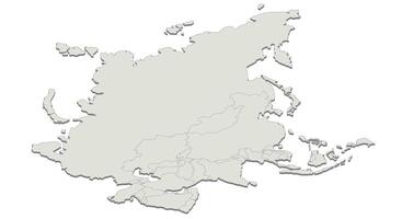 Isometric illustration of a map of Asia. Illustration of a continent in isometric style. vector