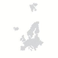 Stylized map of Europe from lines. Map of Europe in simple composed of lines. vector