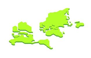 Simple isometric world map illustration. Illustration of continents in isometric style. vector