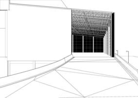 3D illustration of building project vector