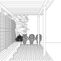 3D illustration of landscape and architecture vector