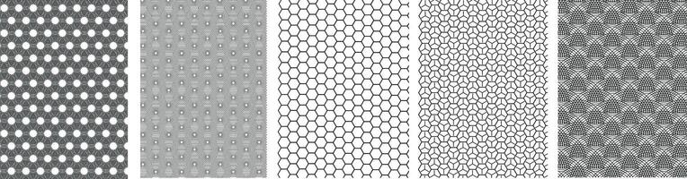 Seamless Geometric Abstract Pattern Background, Unique Colorable Seamless Pattern Set. vector