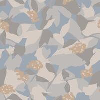 Flower and leaf botanical illustration seamless repeat pattern vector