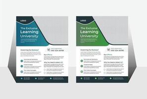 School admission backtoschool vertical flyer or brochure cover page template Private school flyer. vector