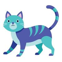 Flat-Headed Cat walks kawaii vector