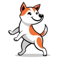 Fox Terrier dog dancing kawaii vector